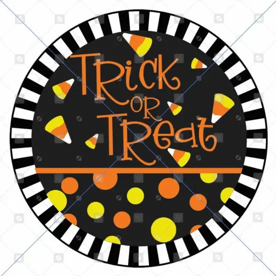 Trick or Treat Candy Corn Stripe Edge Sign {1}