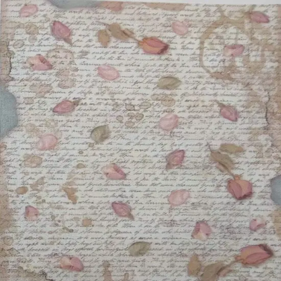 Petal Memories Designer Printed AIDA Fabric. Canvas for embroidery with an applied backgroundKF-1275A {1}