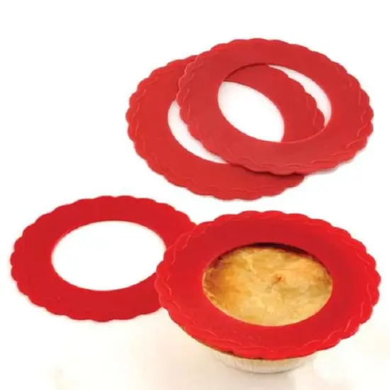 Norpro 6-inch Silicone Mini Pie Pan Shields, Set of 4, Keeps Pie Crust from Burning {3}