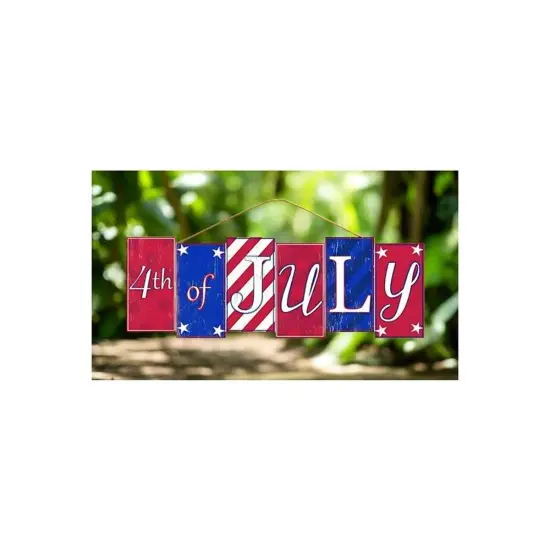 14" Wooden Block Sign: Happy 4th of July {4}