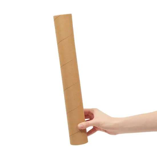 12-Pack Mailing Tubes with Caps, 2x15-Inch Kraft Paper Poster Tube for Shipping, Packing, Bulk Round Packaging, Cardboard Mailers, Art Prints, Maps, Blueprint (Brown) {7}