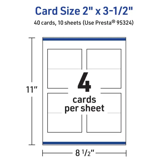 Avery Glossy White Tent Cards, 2" x 3-1/2" Rectangle {5}