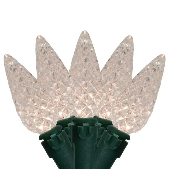 Northlight LED C6 Faceted Christmas Lights - Warm White- 15.75’ Green Wire- 50ct {1}