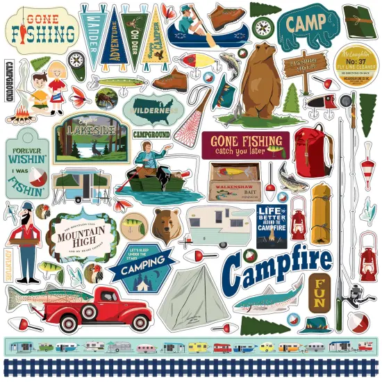 Carta Bella Gone Camping 12x12 Element Sticker Sheet {1}