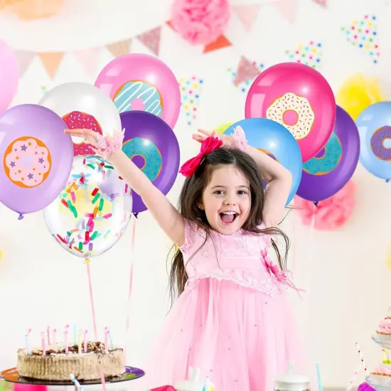36 Pieces Donut Theme Balloons, 12 Inch, Latex, 8 Styles, Sufficient for Birthday Party Decorations {4}