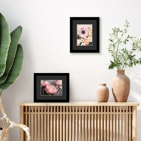 Americanflat Black Picture Frame with Shatter-Resistant Glass - Classic Molding with Black Mat and White Trim {11}