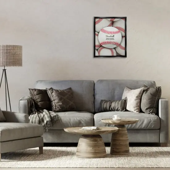 Stupell Industries Baseball Memories Phrase Floater Framed Canvas Wall Art Design by Seven Trees Design {2}