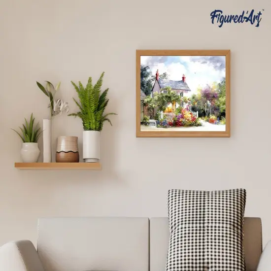 Figured'Art Paint by Numbers Kit for Adults Quiet neighbourhood 16"x20" - Craft Art Painting Rolled Canvas with DIY wooden frame {4}