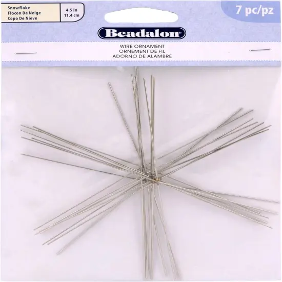 Beadalon Ornament Wire Form 4.5" 0.8mm Diameter 7/Pkg - Snowflake {1}