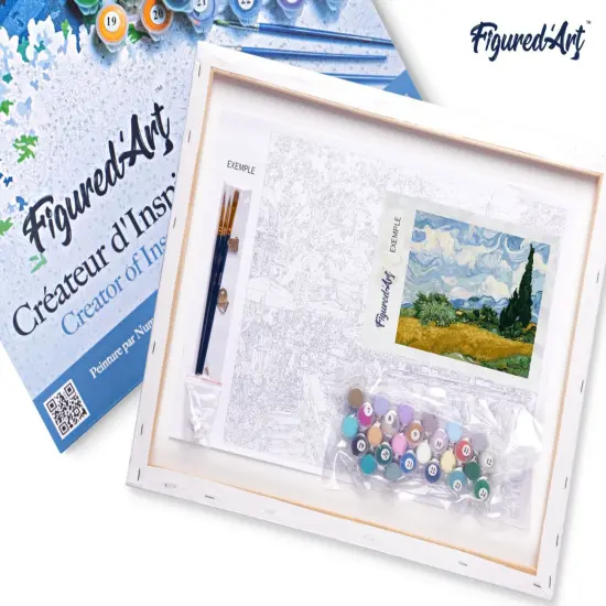 Figured'Art Paint by Numbers for Adults with Frame Van Gogh - Heaven 16"x20" - Craft Art Painting DIY Kit Canvas Already Stretched on a Wooden Frame {5}