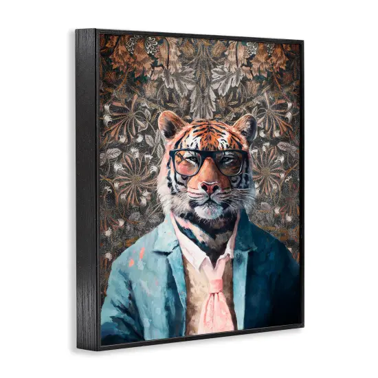 Stupell Industries Stylish Tiger in Glasses Framed Giclee Wall Art Design by Svetlana Aleynikova {3}
