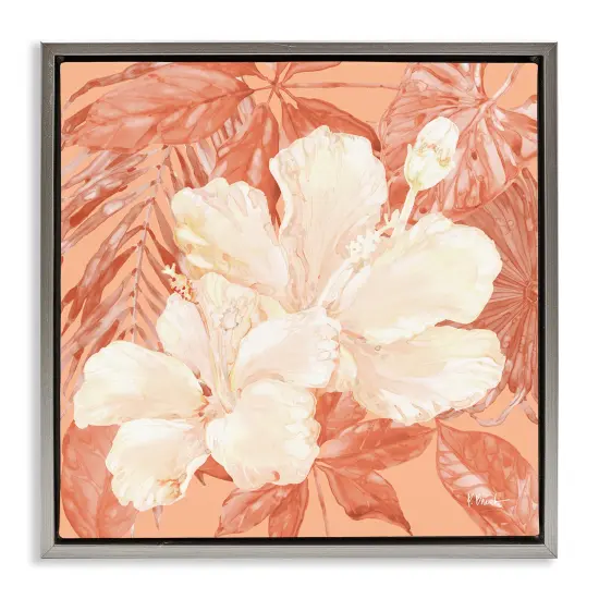 Stupell Industries Hibiscus Flower Bunches Floater Framed Canvas Wall Art Design by Paul Brent {1}