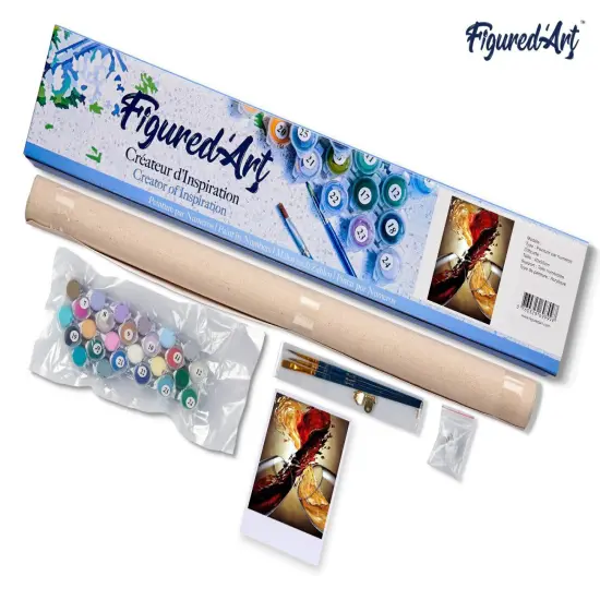 Figured'Art Paint by Numbers for Adults Wine Mix 16"x20" - Craft Art Painting DIY Kit Rolled Canvas without frame {5}