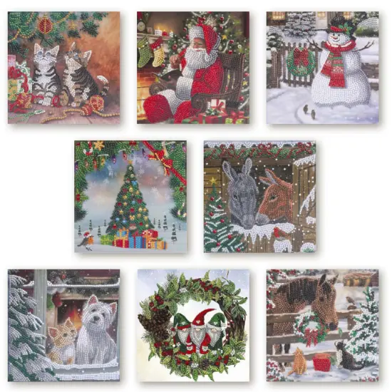 Crystal ArtChristmas Card Box Set Diamond Painting Multi {1}