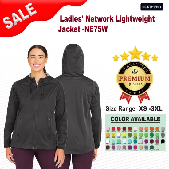North End&reg; Ladies' Network Lightweight Jacket CLASSC NAVY HTHR {2}