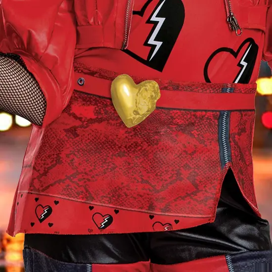 Girls Deluxe Princess Red Descendants Costume with Gloves {5}