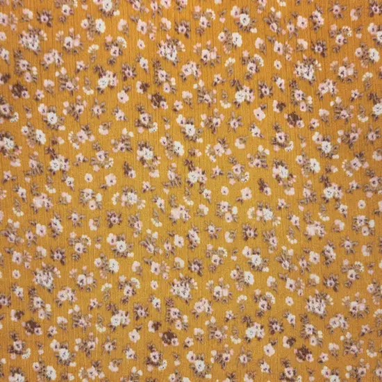 1 Yard Mustard Gold Rayon Crinkle Fabric For Dresses Blouses Skirts Lightweight Apparel 50/52" Width {3}