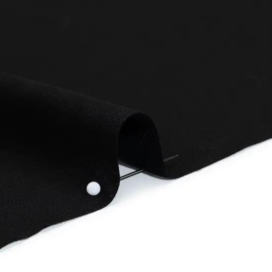 1 Yard Black Hammered Polyester Satin 56" Width Designer Deadstock Fabric {2}