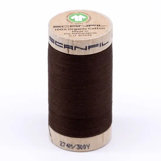 300 Yards Organic Pima Cotton Thread for Sewing Quilting Cocoa Brown {1}