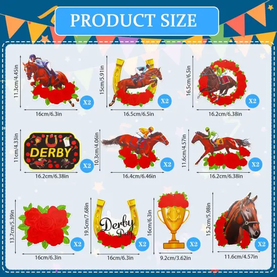 48 Pcs Derby Day Decorations Hanging Banner Swirls {2}