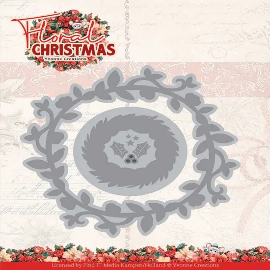 Find It Trading Yvonne Creations Die-Floral Wreath, Floral Christmas {1}