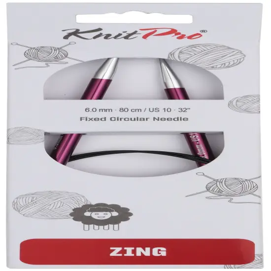 KnitPro-Zing Fixed Circular Needles 32"-Size 10/6mm {1}