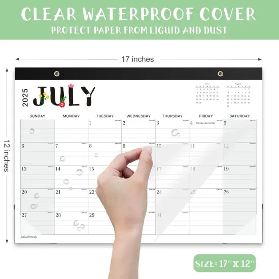 Desk Calendar 2025-2026 with Cover - 7 x 12 inch (Medium) - Black {3}