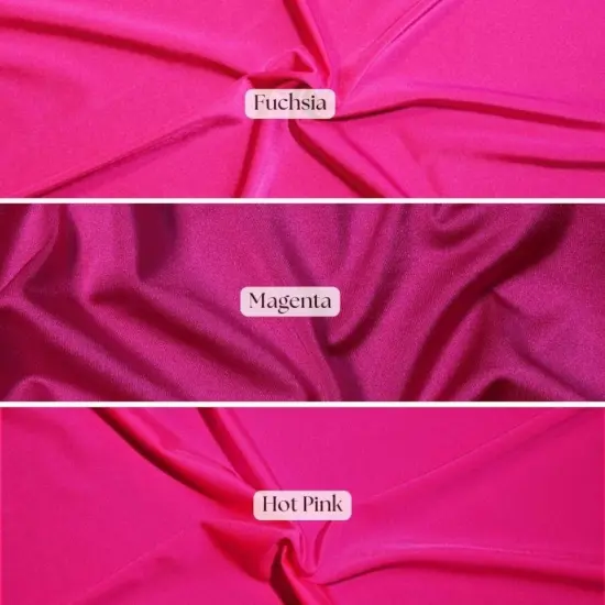 1 Yard Shiny Milliskin Nylon Spandex 4 Way Stretch for Outfits 36" x 60" Width Fuchsia Fabric {1}