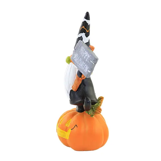 C & F 7.0 Inch Gnome With Halloween Sign Halloween Figurine , Lightweight Halloween Decor Pumpkin Jack-O-Lantern Orange {3}