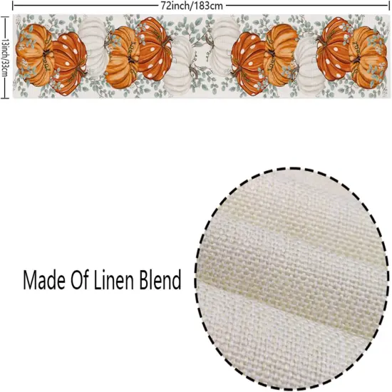 Fall Decorations for Home, Fall Table Runner 13x72 Inch {5}