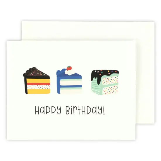 Echo Park Greeting Card 1/Pkg-Happy Birthday Sliced Cake {1}