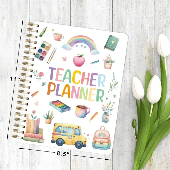 Teacher Planner Undated - 8.5 X 11 inch with 5 Sheets Stickers {4}