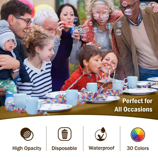 Exquisite 12-Pack Premium Plastic Tablecloth 54in. x 108in. Rectangle Plastic Table Cover Gold {3}