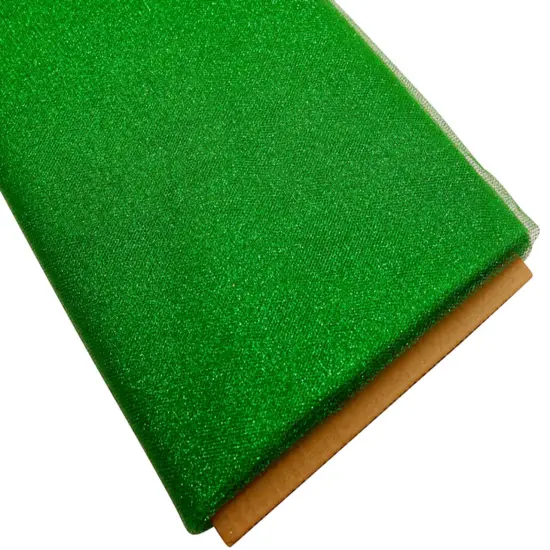 10 Yard Sparkling Glitter Tulle Fabric Bolt for Wedding Party Decoration 54 Inch Width Kelly green {2}