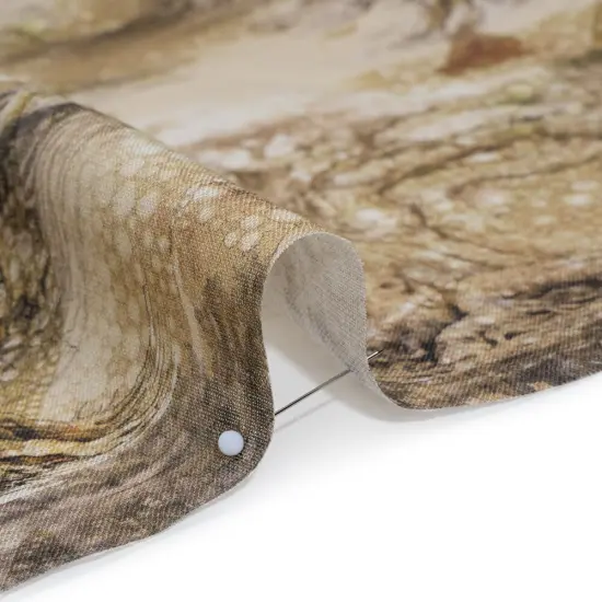 1 Yard Yellow Red Dark Green Linen Fabric Medium Weight Nature Print 58 inch Width {2}