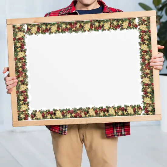 Wrapables 60 Feet Bulletin Board Borders, Adhesive Decorative Trim Stickers, Christmas Foliage {4}