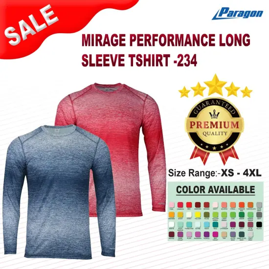 Paragon&reg; Mirage Performance Long Sleeve T Shirt Navy {2}