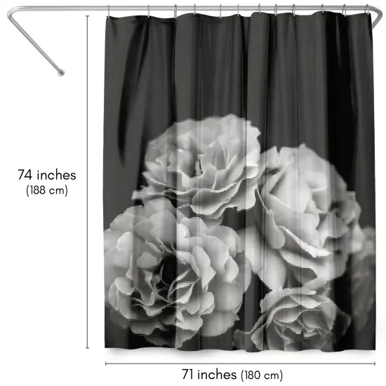 Americanflat 71" x 74" Shower Curtain, Moody Roses by Chaos & Wonder Design {2}