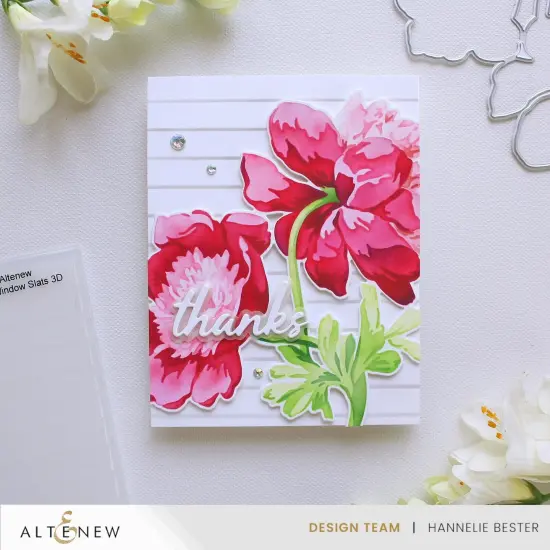 Stencil Art: White Cap Peonies & Add-on Die Bundle {2}