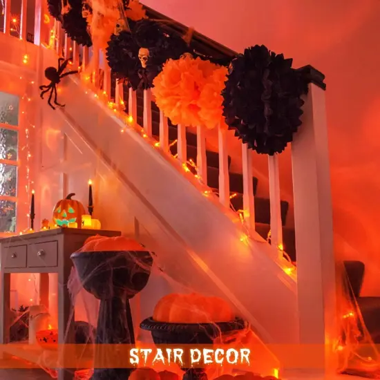 2 Pack 100 LED Orange Halloween Lights Outdoor {5}