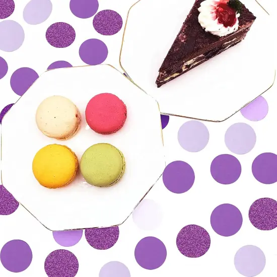 300pcs Glitter Purple Lavender White Confetti Graduation 2024 Gender Reveal {5}