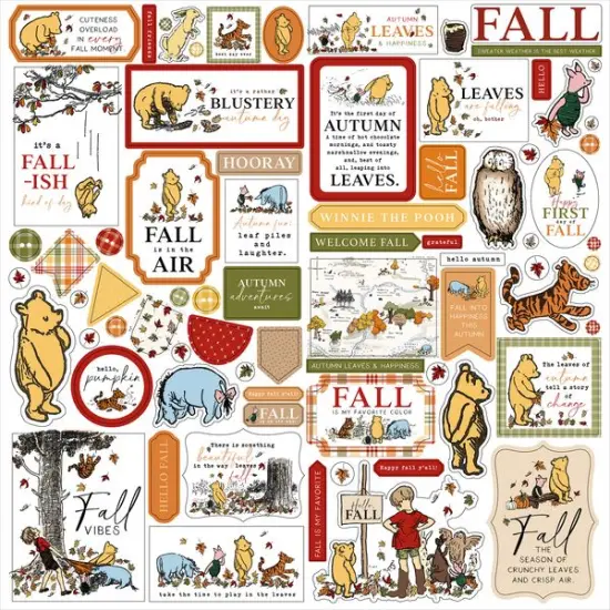 Echo Park Winnie The Pooh Autumn Element Sticker: 12x12 Cardstock Stickers {1}