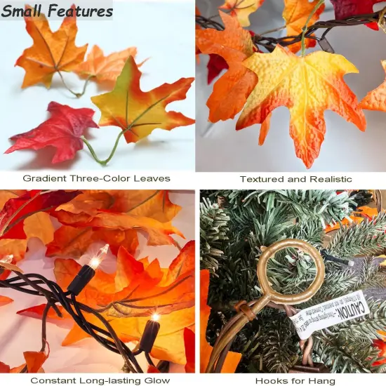 Fall Garland with Plug in String Lights - 50 Bulbs {5}