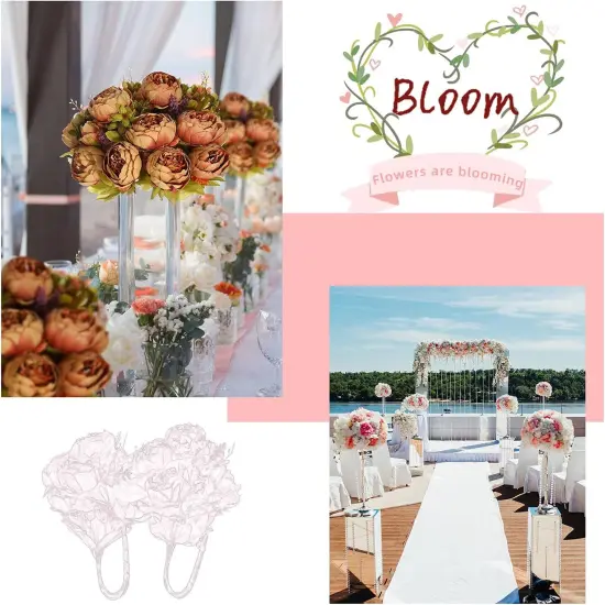 Artificial Silk Peony Vintage Flower Bouquet for Party Home Table Centerpieces {4}
