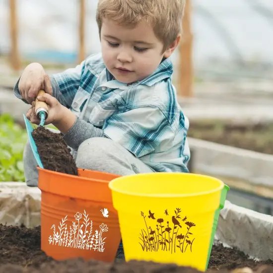 16 Pieces Wildflower Stencils for Painting, Reusable (5x6Inch) {5}