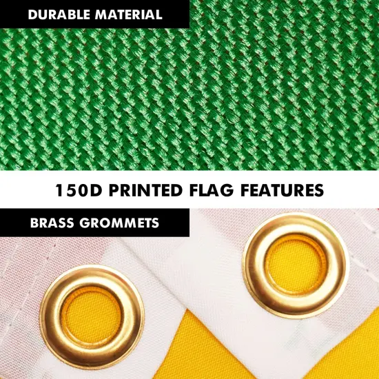 G128 Combo Pack: 6 Ft Twist Free Aluminum Spinning Flagpole (Black) & Sao Tome and Principe Flag | 3x5 Ft | LiteWeave Pro Series Printed 150D Polyester | Pole with Flag Included {4}