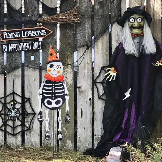 Halloween Decorations Outdoor, Metal Skull Decorative Garden Stakes {4}