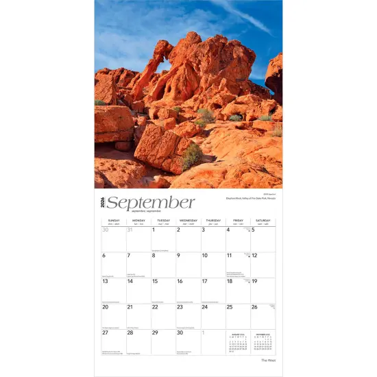 The West | 2026 12 x 24 Inch (Hanging) Monthly Square Wall Calendar | Plastic-Free {4}