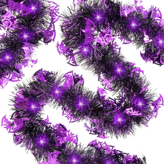 20FT/6M Halloween Tinsel Garland with LED Lights {3}