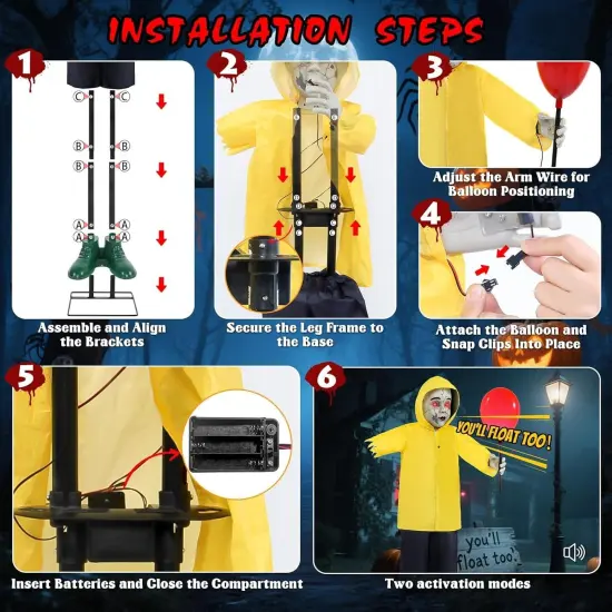 Scary Life Size Boy Animated Props Halloween Animatronics {4}